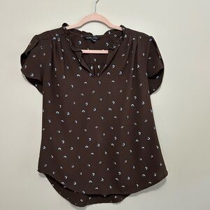 41 Hawthorn Brown Puff Sleeve Blouse